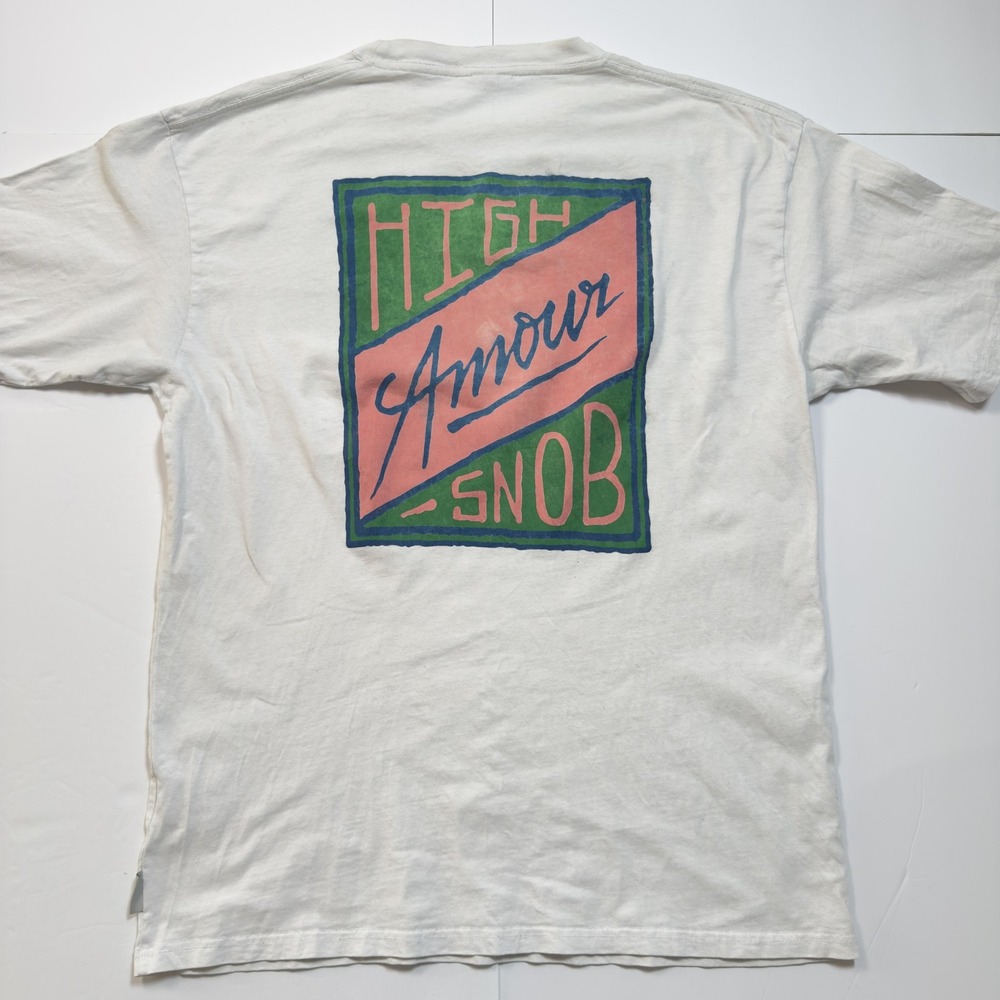 Highsnobiety Hotel Amour Shirt Mens Large White Graphic Tee‎ Back Print Collab